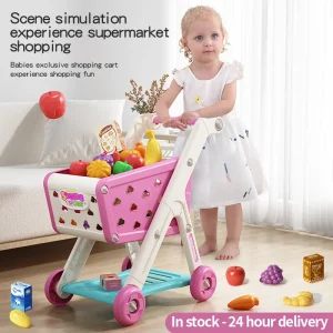 YIMI Shopping Cart Toy Kids Pretend Play Supermarket Shopping Cart Set